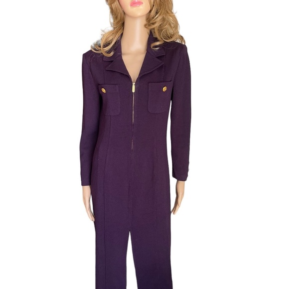 St. John collection PURPLE Dress
Gown Gold Buttons Santana Knit
Long Sleeve 4 - Picture 16 of 16
